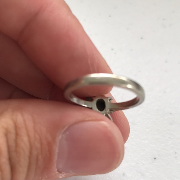 10k White Gold Star Burst Sapphire Ring PSCO - Picture 7 of 10